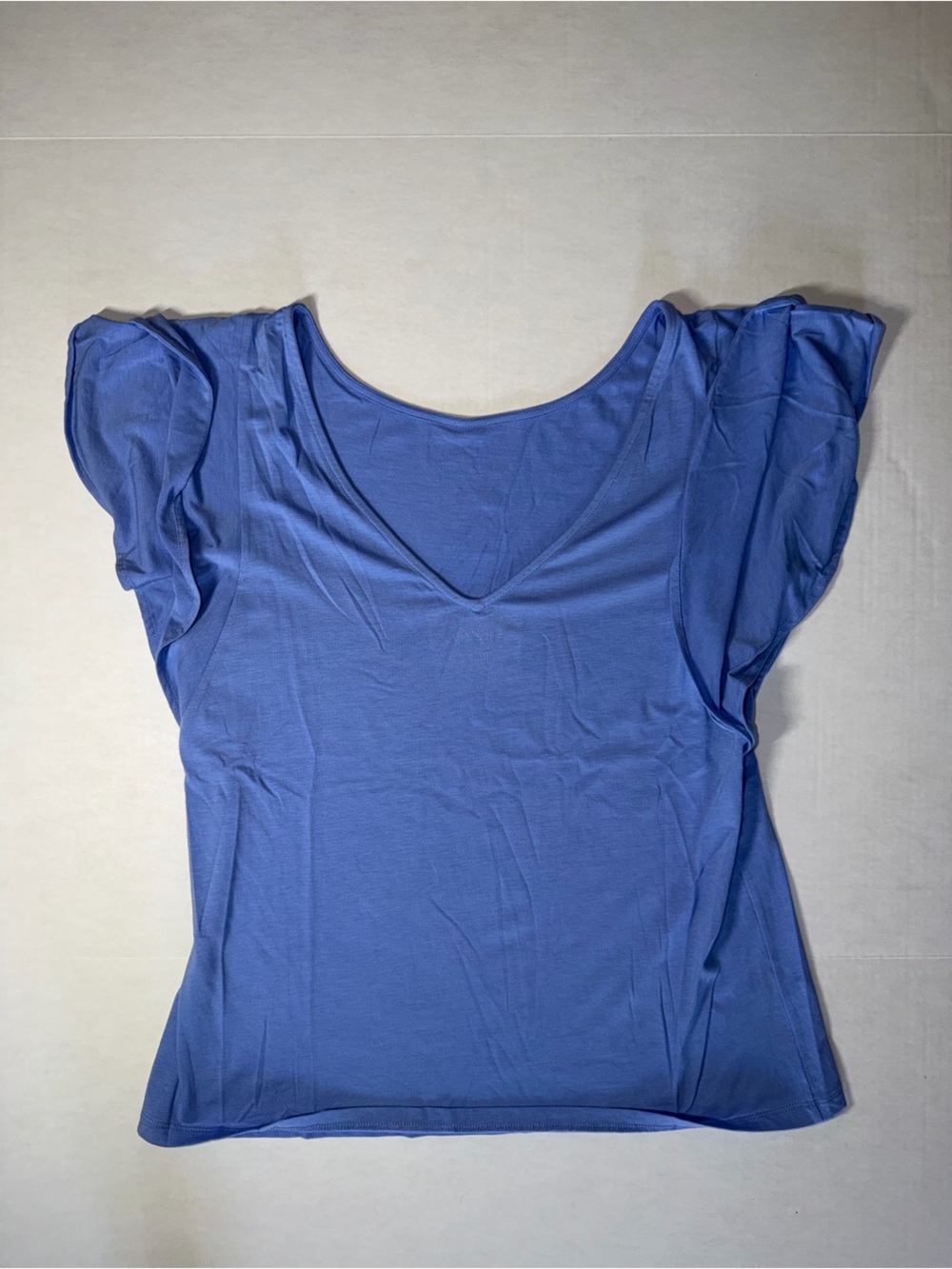 Lilly Pulitzer Blue Flutter Sleeve V-Neck Top